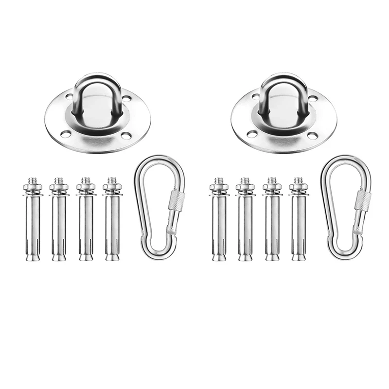 

2X Stainless Steel Suspension Ceiling Hook For Hanging Yoga Swing Hammock Boxing Punch Bag Gym Wall Ring Hook