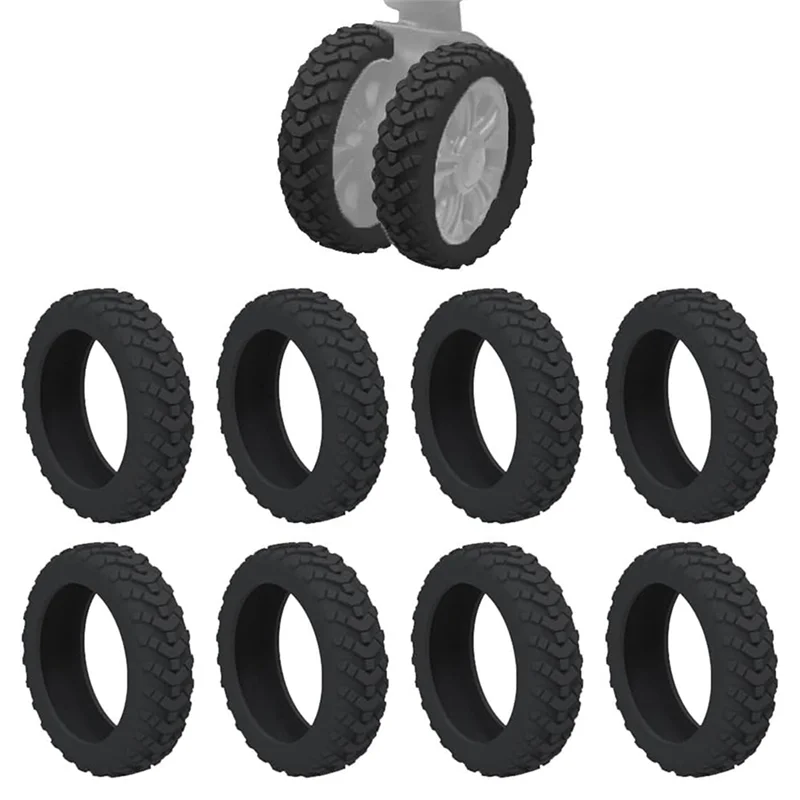 Luggage Wheel Cover Trolley Box Caster Cover Swivel Wheel Silent Noise Reduction Suitcase Caster Protective Black 1Set