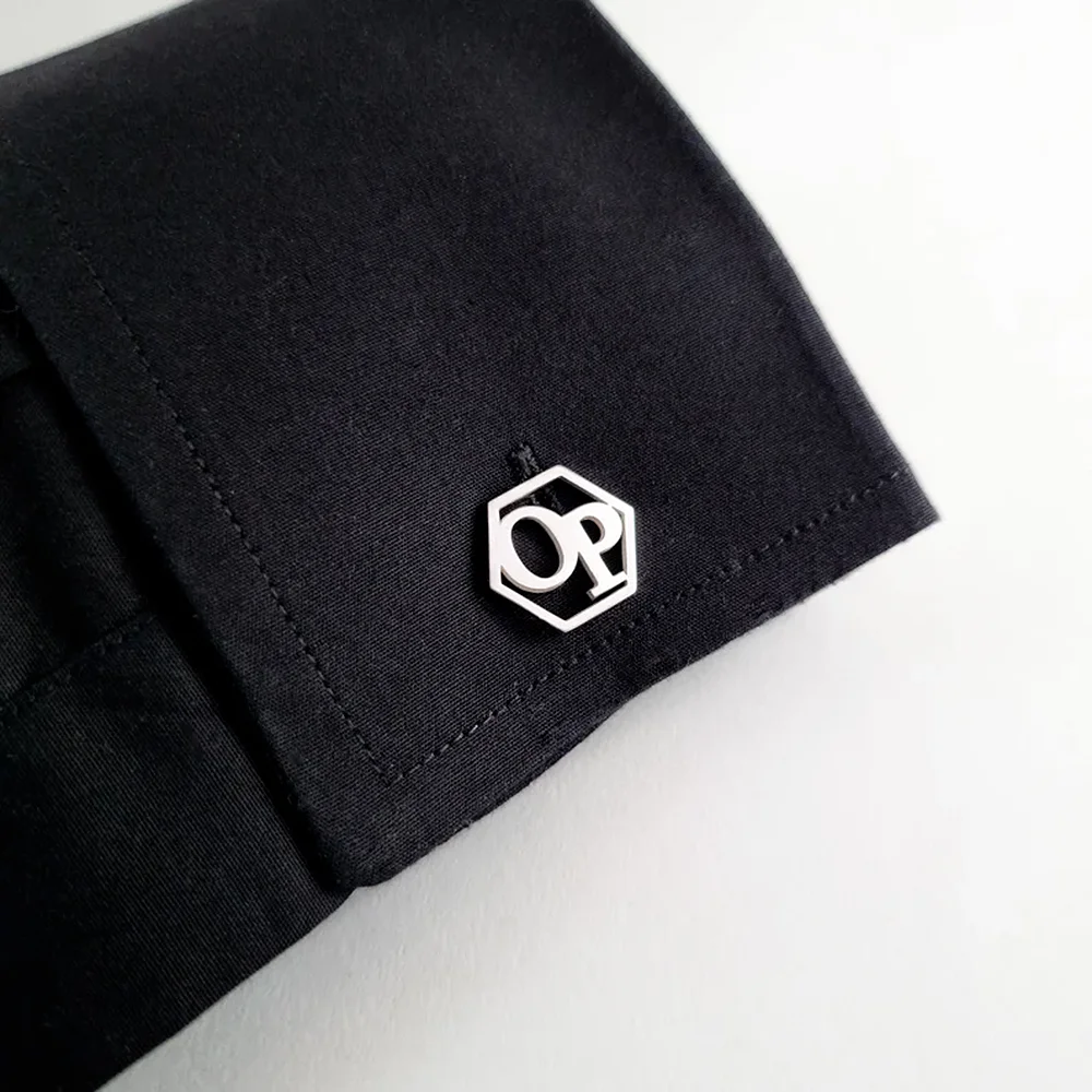 

Cufflinks for Men Custom Name Letters Stainless Steel Cufflinks Personalized Hexagons Men Shirt Button Trend Jewelry Fine Gifts