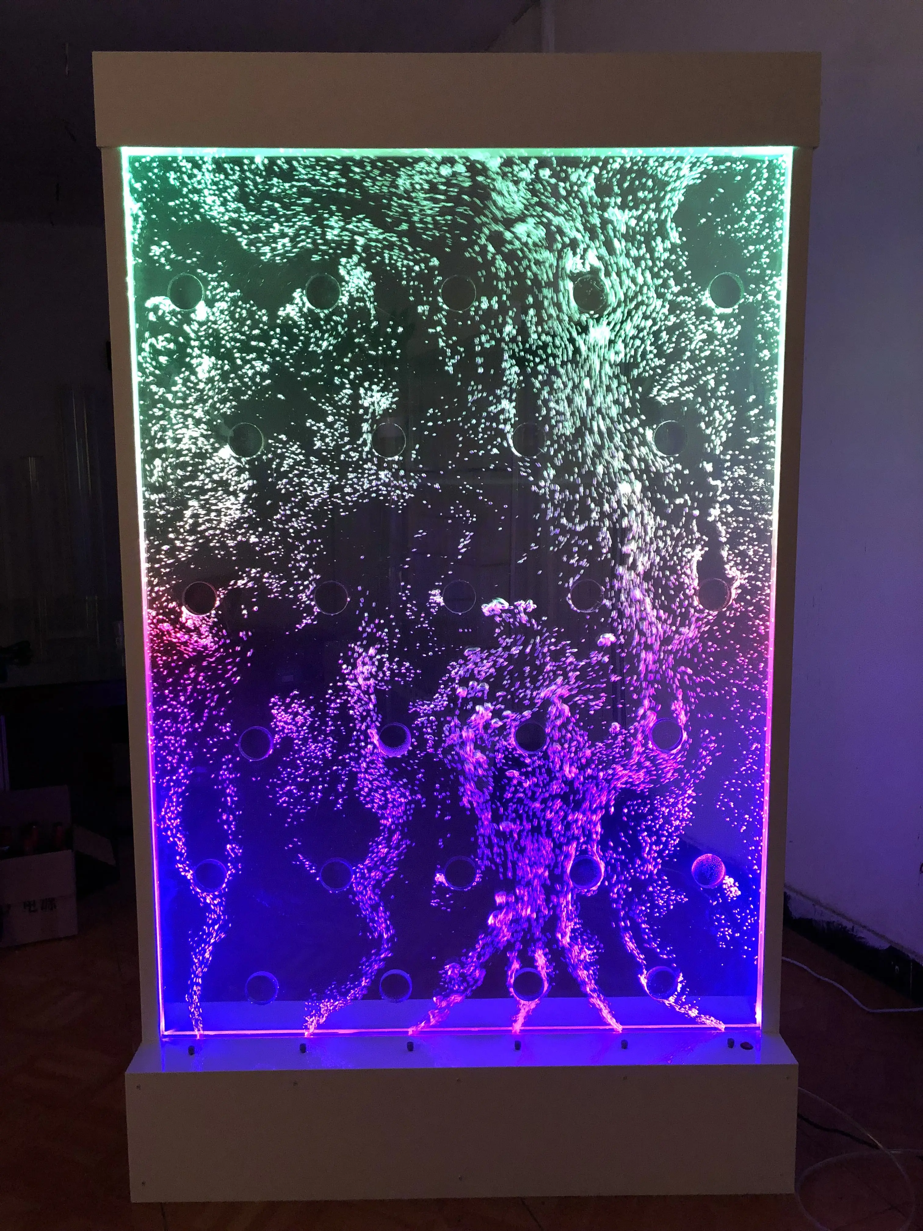 ZK Large Acrylic Screen Water Curtain Wall Water Bubble Wall Creative Hallway Partition