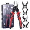 5 IN 1 Multifunctional Pliers Set Quick Change Pliers Head with Wire Pliers Scissors Cable Cutter Wire Stripper Crimping Pliers 1