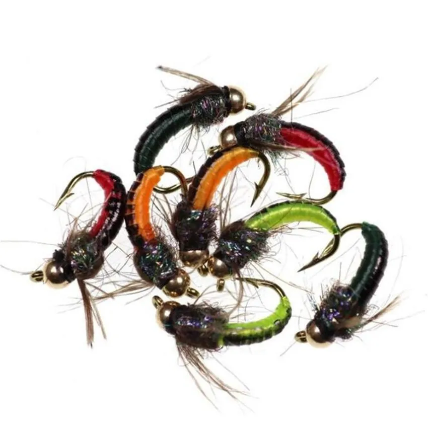 10/40 Mouches De Pêche – Leurres Tête De Perle, Nymphes, Pour Truite, Poissons D’eau Douce