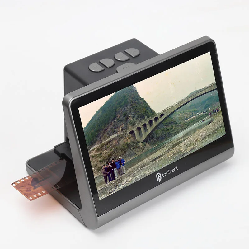 48MP 7 인치 LCD 필름 슬라이드 스캐너 변환기 사진 디지털 이미지 뷰어 135 필름/126KPK 용 내장 16GB 메모리