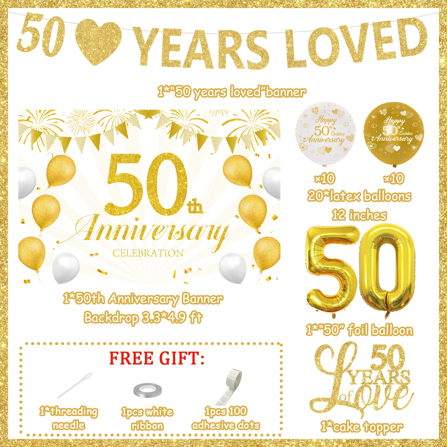 50th Wedding Anniversary Banner