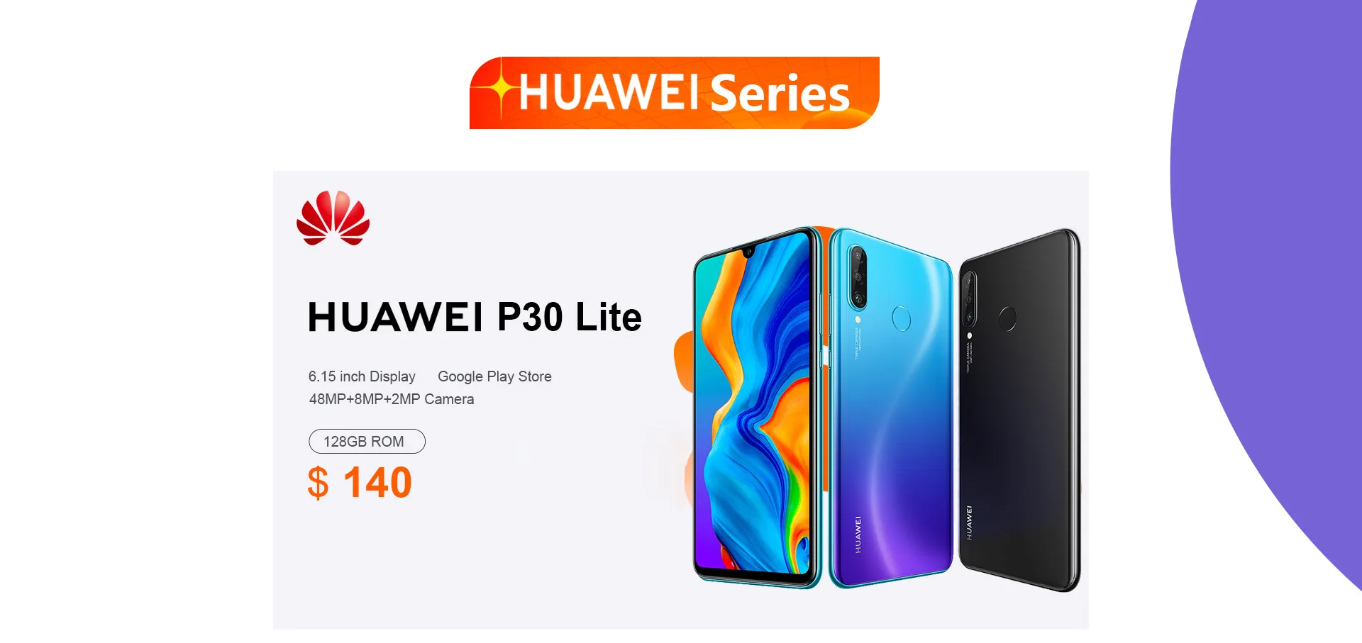 Original Huawei P30 Lite Smartphone Android 128GB ROM 6.15 inch 48MP+32MP  Google Play Unlocked Global version Mobile phones - AliExpress