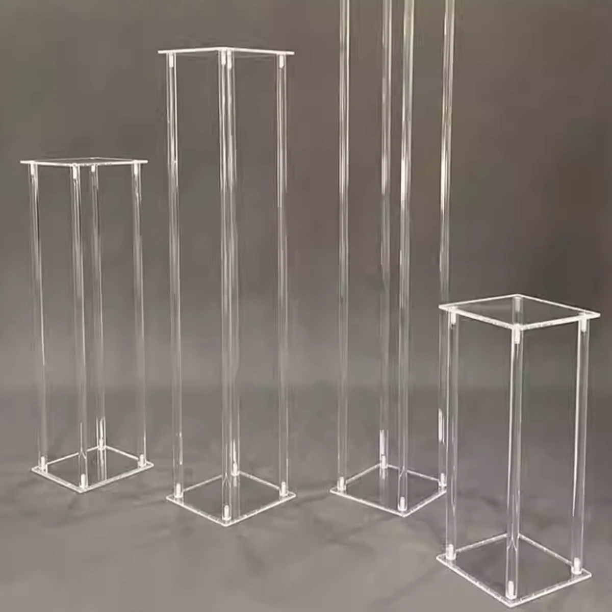 4pcs/12pcs)10pcs)acrylic flower stand square frame road guide hotel main table geometric transparent flower stand wedding stage