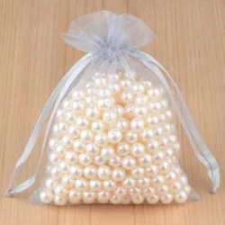 Vibrant Multi-Colored Organza Jewelry Gift Bags Set - 100pcs Drawstring Pouches for Wedding and Special Occasions (3 Grey)