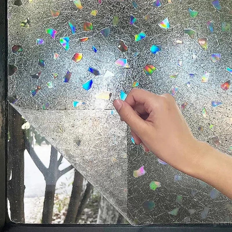 Pellicola Adesiva Per Finestre Effetto 3D Arcobaleno – Anti-UV, Protezione Termica E Privacy, Senza Colla