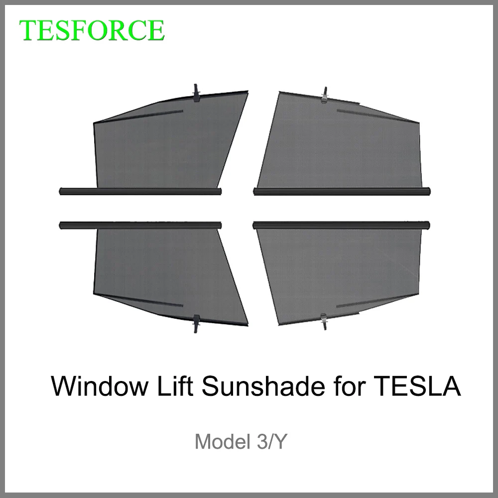 

For Tesla Model 3/Y Window Lift Sunshade Retractable Side Window Sunshade Block Lift Sunscreen Telescopic Shade Private Curtain