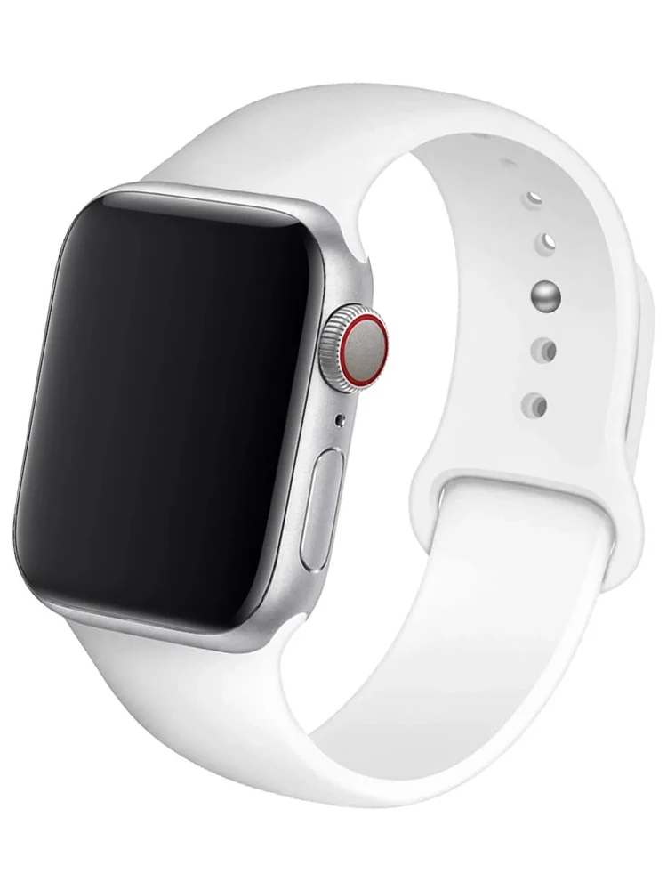 Фото Ремешок силиконовый для Apple Watch, спортивный браслет для iWatch series 8 9 7 ultra 2 3 4 5 se 6, 45 мм 41 мм 44 мм 40 мм 49 мм 42 мм №1