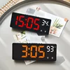 Desktop Clock Snooze Function Voice Controlled Digital Alarm Clock Night Mode Temperature Dual Alarm Clocks Home Decor Garden 4