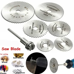 Disque de coupe électrique, Mini lame de scie circulaire, outil rotatif pour Dremel métal, outil électrique, disques de coupe du bois, 7/6 pièces 