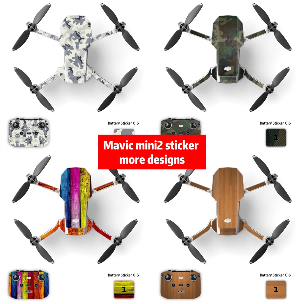 Camouflage Stickers Skin Sticker For DJI Mavic Air 2 RC Drone