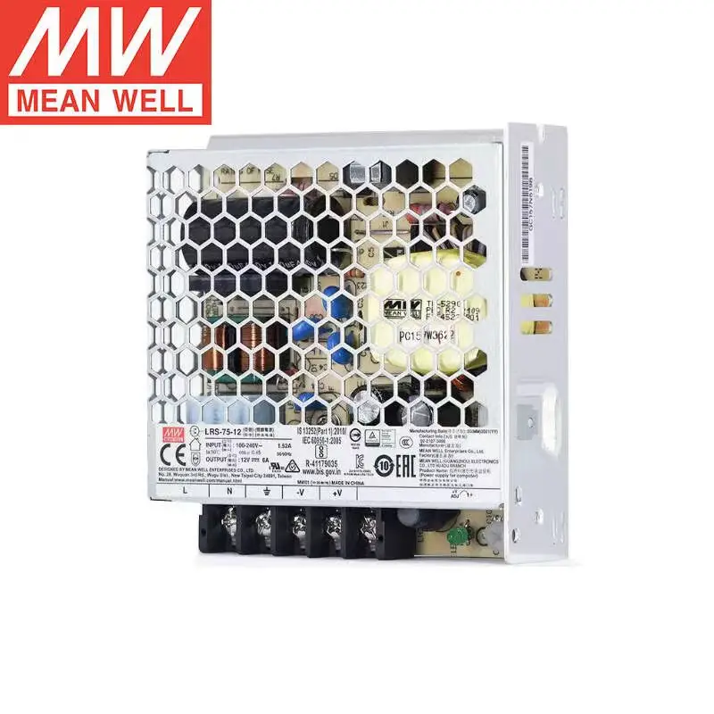 타이완 MEAN WELL LRS-75-12 12VDC 6A 단일 출력 스위칭 전원 공급 장치, LED 드라이버, , 신제품