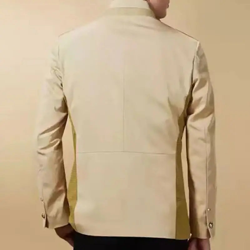 소셜 비즈니스 캐주얼 남성 블레이저 용수철, 얇은 스탠드 칼라, 남성 의류, 긴팔 슬림 가디건, 세트 재킷, 가을 패션