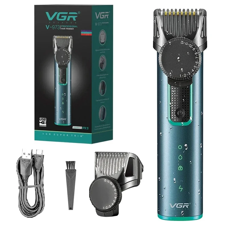 Original VGR 973 Einstellbare Elektrische Trimmer, Wasserdicht Bart Haar Clipper, trimmer Für Männer Wiederaufladbare Haar schneiden hine_voghion.com