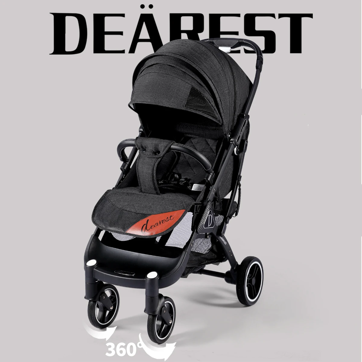 

DEAREST Convenient Stroller Can Sit And Sleep 5-point Seat Belt Aluminum Frame One Button Folding High Vision Baby Stroller