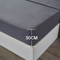 4pcs Solid Beding Set, Waterproof Fitted sheet & Bed Sheet & Pillowcases Soft, Queen, KIng, Full, Twin Size, White and Gray 6