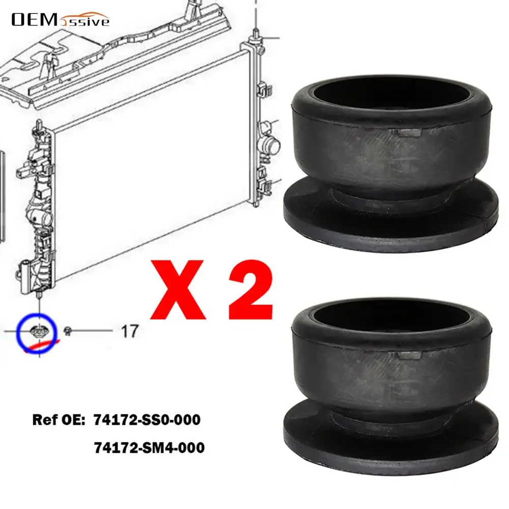 Engine Mount Insulator 2X For HONDA CRV 1-4 CIVIC EG EH EJ EJ EK EM ACCORD FIT JAZZ ODYSSEY CITY Acura TSX Legend Lower Radiator mount rubber Bushing