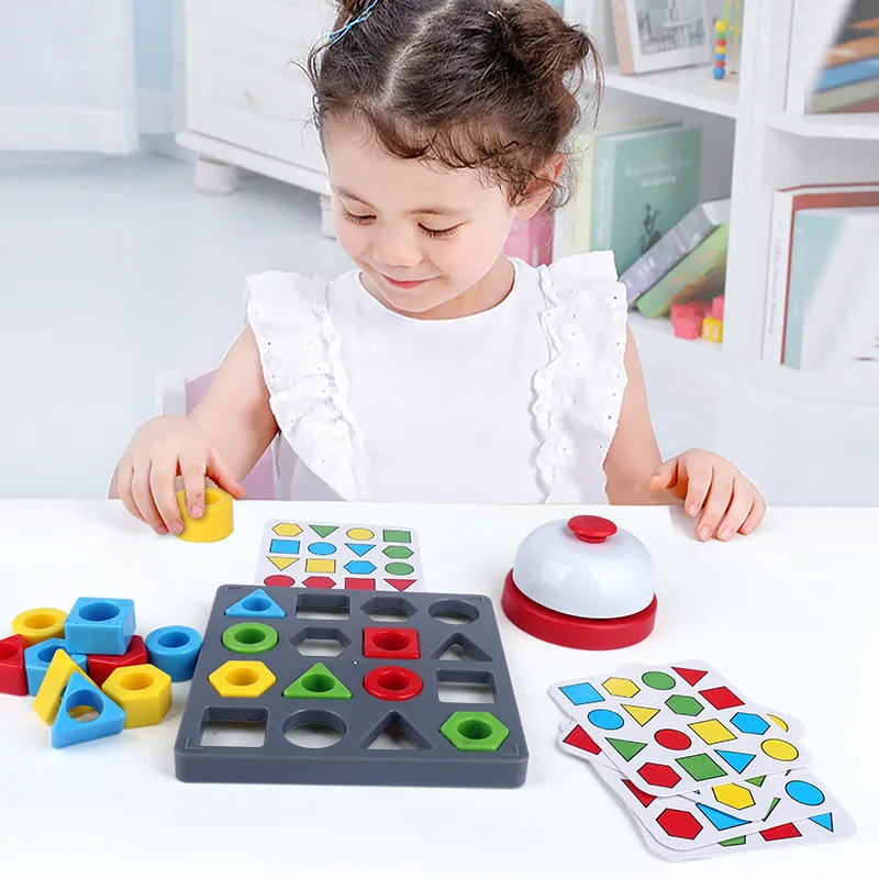 Montessori Geometric Shape Color Matching Puzzles Baby Educational  Game Baby Toddler Learning Montessori Toys for Children Kids