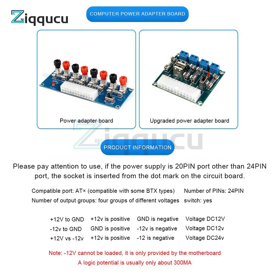 24/20pin Atx Fuente De Alimentación Del Módulo De La Placa D