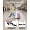 20L 20 Inch Purple Kids Ride-on Luggage Scooter Suitcase Flash PU Wheels Adjustable Handle TPR Grip Foldable for 5+ Kids Travel
