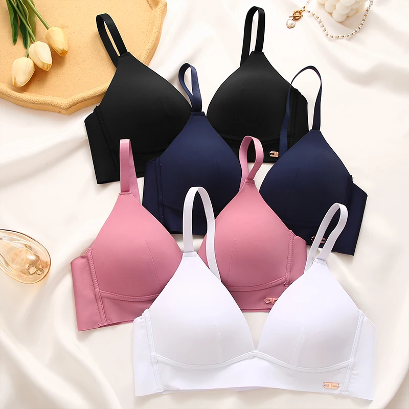 FINETOO Seamless Women's Underwear Sexy Push Up Bra Soft Lingerie for  Female Brassiere Backless Bralette Girls Deep V-Neck Bras