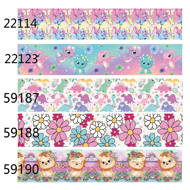 

10Yards Animal with Flower Pattern Grosgrain Ribbon to Make Bows DIY Handmade Sewing Accessories