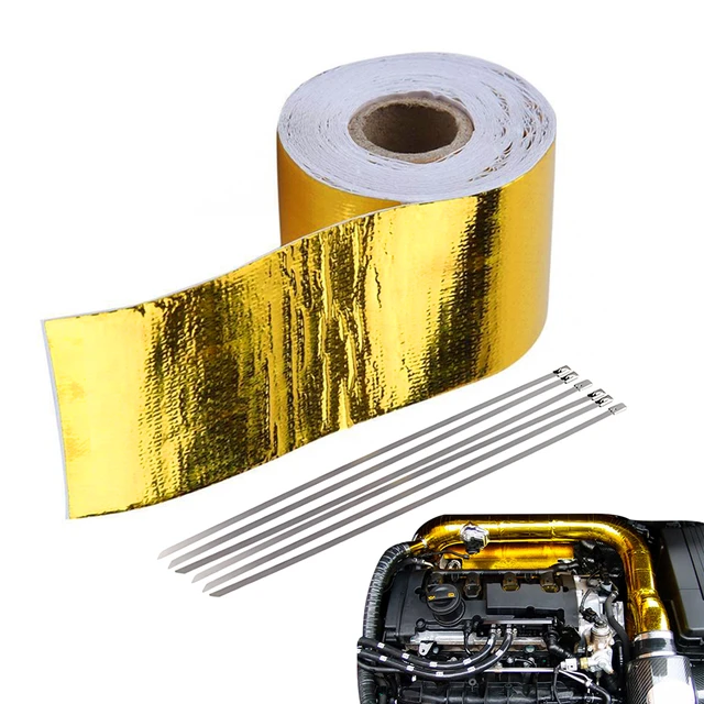 Gold High Heat Insulation Aluminium Foil Wrap Exhaust Header Pipe Tape  10m*5cm