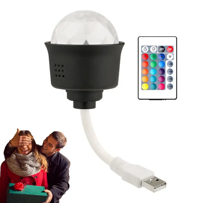 

USB Disco Light Voice Control Party Lights Disco Ball Rotating Colorful DJ Night Light Plug In Stage Light For Home Disco Party