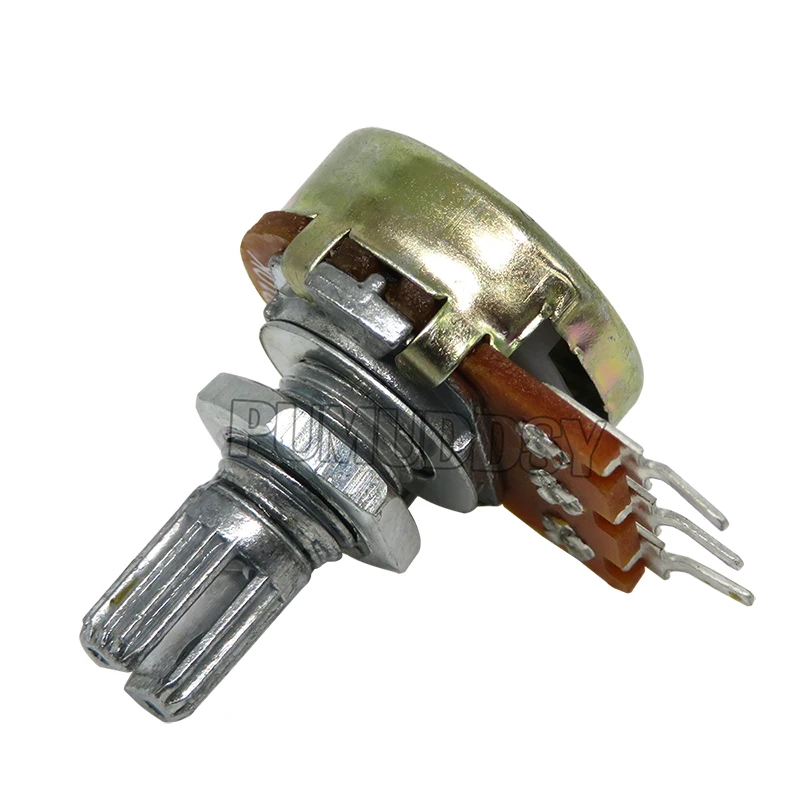 WH148 3Pin 15mm Shaft Amplifier Dual Stereo Potentiometer B1K B2K B5K B10K B20K B50K B100K B500K 1K 2K 5K 10K 50K 100K 500K 5PCS multiturn potentiometer linear potentiometer rotary potentiometer potentiometer kit trimmer potentiometer