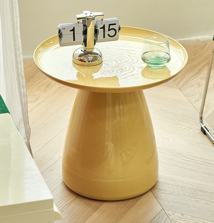 Sofa Side Table Mobile Coffee Table Home Living Room Small Round