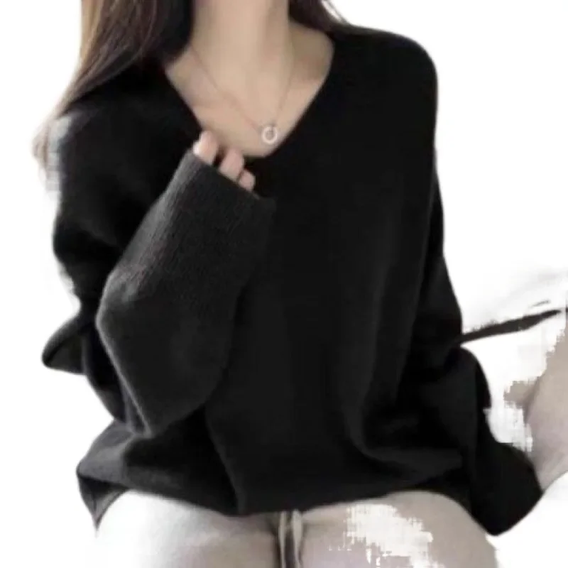 تنوعا 2025 الخريف/الشتاء جديد الخامس الرقبة محبوك...