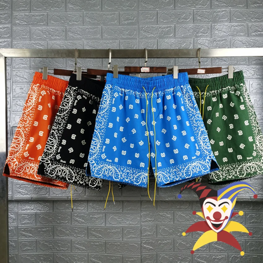 

2023ss Rhude Patchwork Shorts Men Women High Quality Drawstring Vintage Shorts