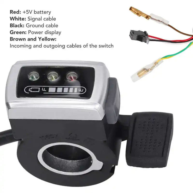 Electric Bike Thumb Throttle with Battery Status and Switch