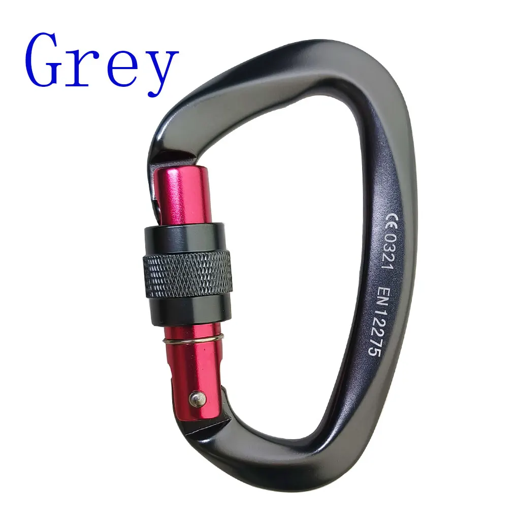 Climbing Carabiner 25KN D Shaped Climbing Carabiner Aluminum Alloy Mountaineering Caving Master Screw Lock Buckle ock Climbing Escalade Equipement Climbing Buckle
