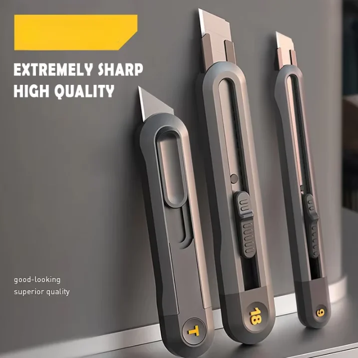 25MM Heavy Duty Utility Knife Box Cutter SK-5 Retract Blades Snap-Off Cutters With Rubber Grip For Cardboard Boxes DIY Crafts utility knife paper cutter box cutter cutting knife art knife paper cutting knife box opener