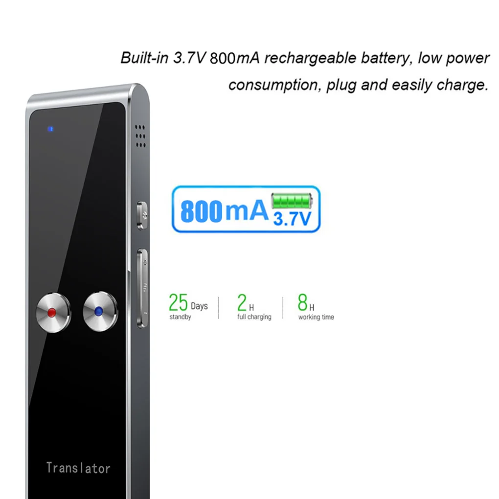 T8 Portable Mini Wireless Smart Translator 68 Multi-Languages Two-Way Real Time Translator for Learn Travel Business Meeting voice translator language translator