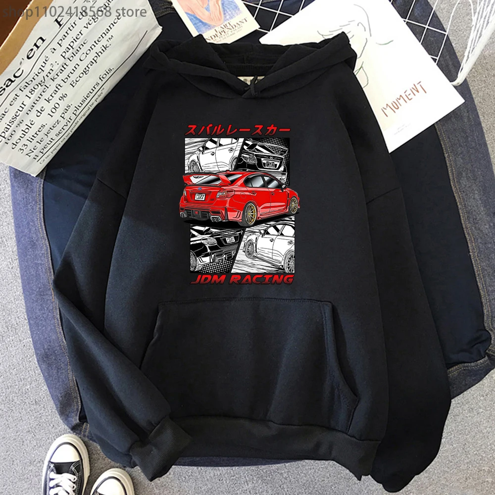 

Initial D JDM Red Subie Hoodie Males Winter Clothes Anime Japan Style Impreza WRX STi Printed Sweatshirt Harajuku Graphic Tops