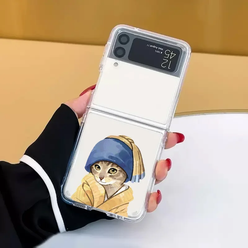 Retro Van-Gogh Black Cat Transparent Clear Phone Case Cover