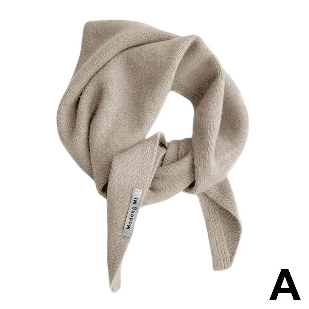 2024 British Korean Style Niche Wool Knitted Triangular Knitted Women Headscarf Multi-functional Scarf Scarf Warm Scarf Kni E2j8 3