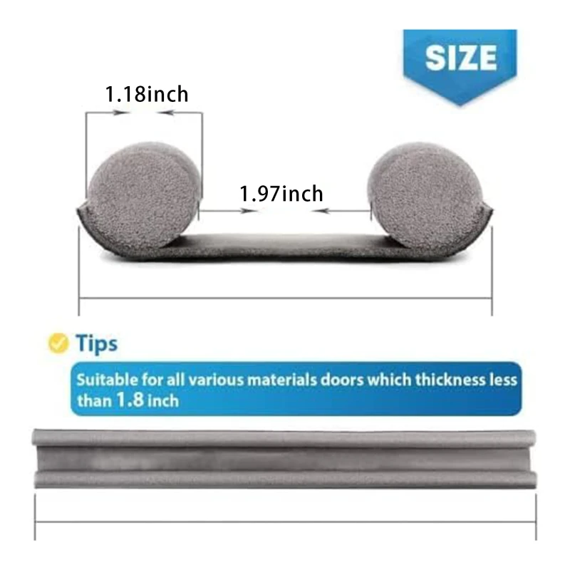 Door Seal Strip 93cm Flexible Wind Noise Reduction Stopper Under Door Blocker Anti Collision Dustproof Soundproof Strips