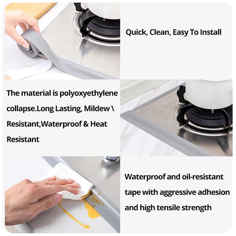 Kitchen Wall Sticker Grey Waterproof for Kitchen Sink Home Items Stickers Adhesives And Sealants