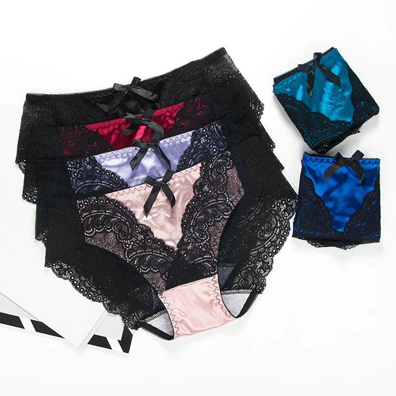 

Женское нижнее белье, прозрачные кружевные трусики, женские трусики, мягкие блестящие атласные трусики, оптовая продажа