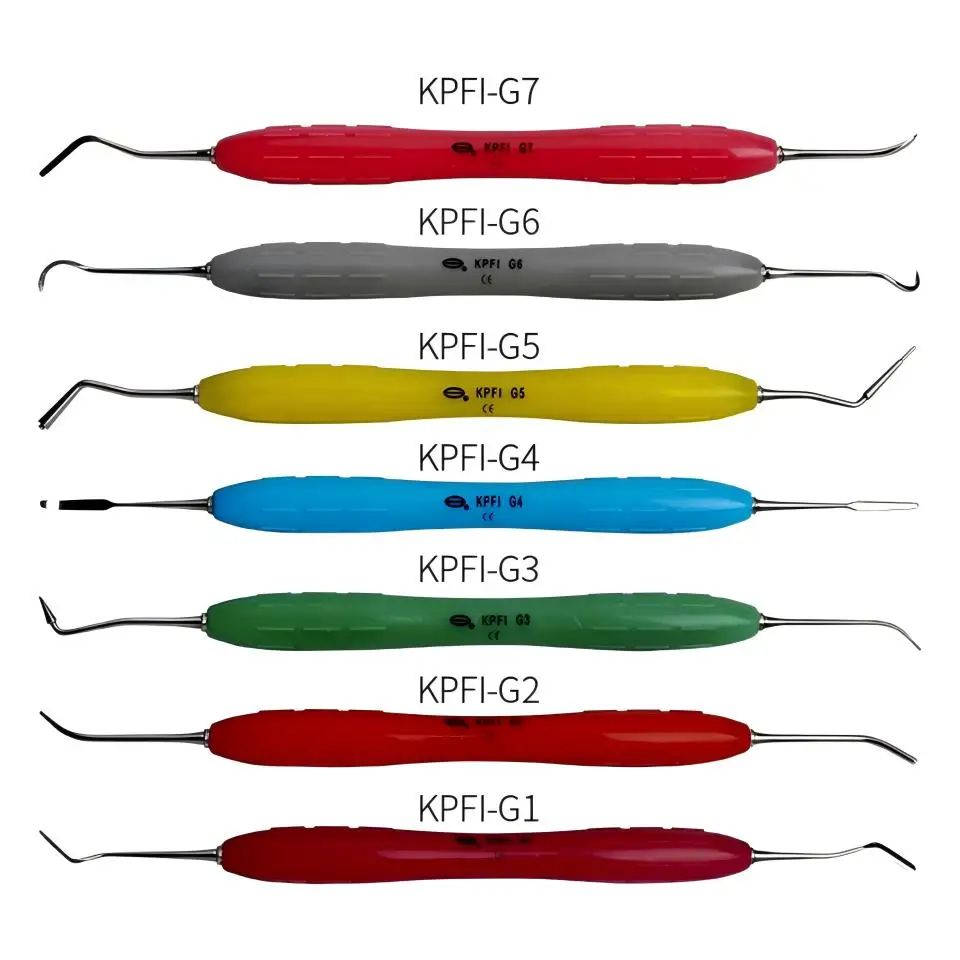 Kit de Instrumentos para Rellenos Dentales de Composite, Set de Restauración Estética Antiadherente con Mangos Codificados por Color, Reparación de Resina Anterior y Posterior
