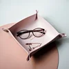 Nordic Leather Storage Box Deskto Jewelry Cosmetic Key Storage Basket Folding Storage Case Table Organizer 3