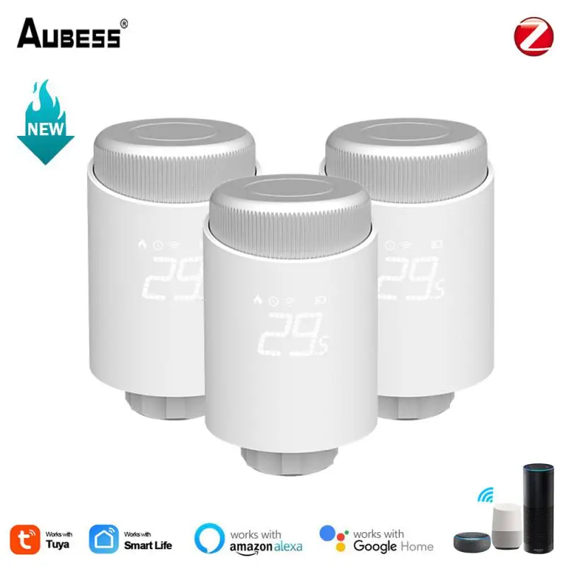 

Aubess Tuya ZigBee Smart Thermostat Radiator Actuator TRV Valve Programmable Temperature Controller Work With Alexa Google Home
