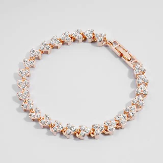 UILZ Luxury Roman Crystal Geometric Chain Bracelets For Women Trendy Goth Full Rhinestone Charm Bangles Wed Jewelry Accessories 5