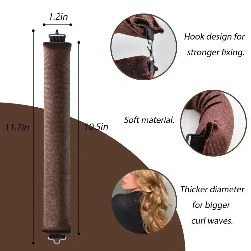 Heatless Hair Curler Soft Curling Rod Headband No Heat Hair Rollers Curlers Satin Curls Sleeping Bonnet Night Cap Styling Tools Hair Curling Tools