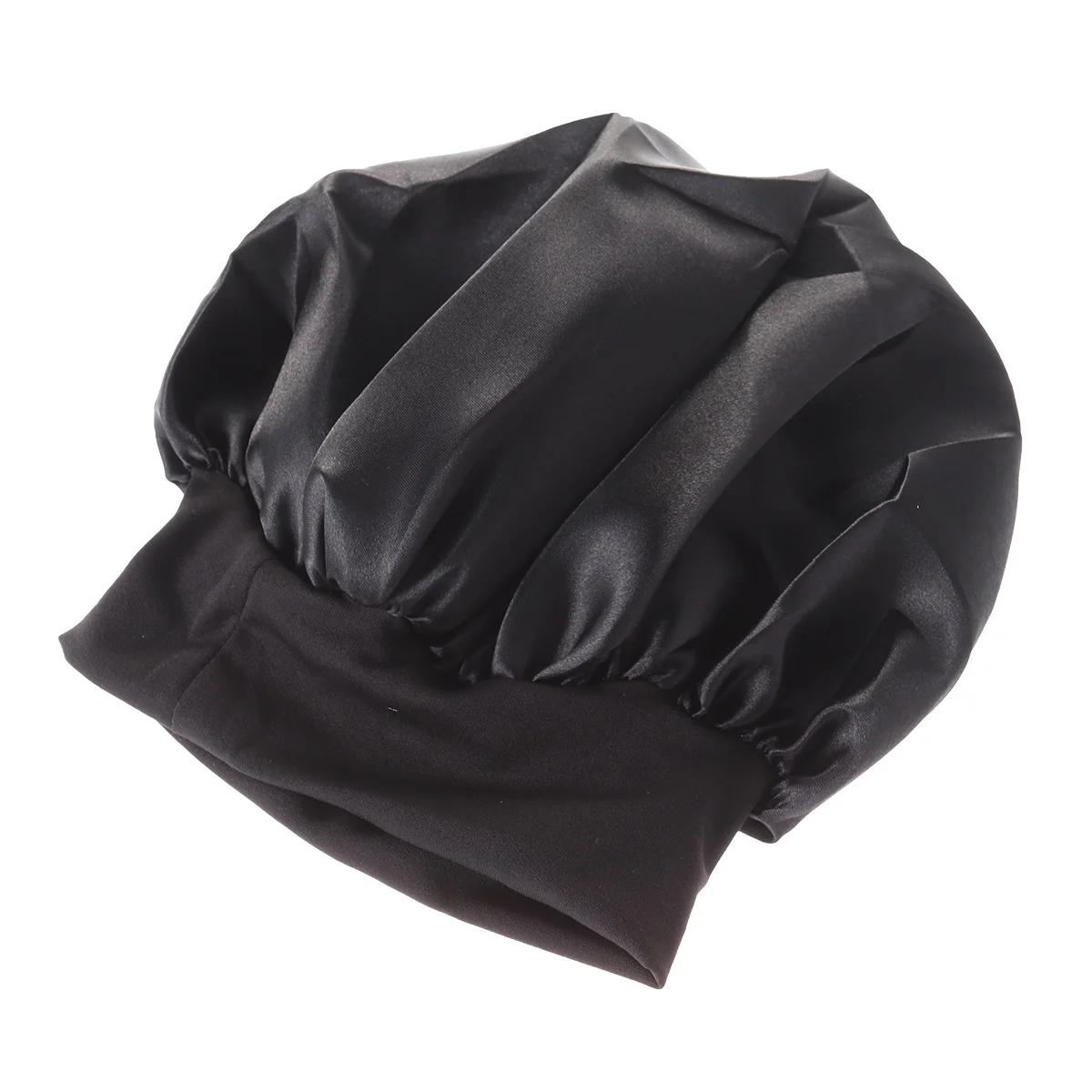 

Night Cap Wide Band Bonnet Cap Night Cover Hair Turban Hair Loss Hat for Size ( Black ) 56- 58cm